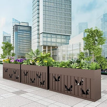 cold moon Customized Outdoor Stainless Steel Tree Pot Flower Box Flower Trough Flower Stand Sales Department Flower Pot guardrail Flower Bed Commercial Street Planting Box (Three-Piece Set)