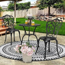 DUYHBAWRS Garden 3 Piece Outdoor Bistro Table Set All Weather Cast Aluminum Patio Bistro Sets Patio Table and