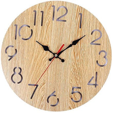 Outdoor Wall Clock, Round Digital Wooden Wall Clock, 30 cm Garden Waterproof Wall Clock Decoration, for Patio/Courtyard