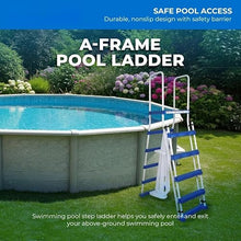 A-Frame Above Ground Pool Ladder w/Barrier for 48" to 52" Pool Height