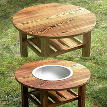 Double-Layer Fire Pit Table, Outdoor Fire Pit Bowl with Handles &Grills, Heating Barbecue Stove,Outdoor Fireplaces,Stove Tea Table, for Outside Patio Camping