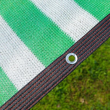 HQQMNY Shading Net with Eyelets, Sun Net, 90% Shading Rate, Shade Net, Garden Umbrella, Privacy Screen for Garden, Plants, Greenhouse(Stripes (Green + White),15m x 19m)