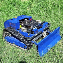 Tracked RC Lawn Mower with Snow Plow – 7.5HP Petrol, 800m Range, Zero Turn, 0.79-5.9" Height, Self-Developed Circuit – for Garden, Snow, Complex Terrain – All-Season Utility Machine