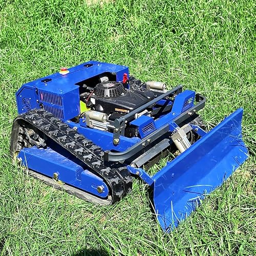AIWEIYA 9HP Hybrid Remote Control Lawn Mower with Snow Plow, 55cm Cut, 2-15cm Electric Height, 45° Slope, Zero Turn, Brushless Motor, Professional Year-Round Tool for Large Properties