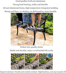 ERoomQ Outdoor GThe Bench,40-inch Patio GThe Bench Outdoor Metal Double seat, Cast Aluminum Frame Rose Antique Finish Park Chair, Bronze Decorative Deck Furniture, 1