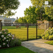 Fencer Wire 6FT x 4FT Heavy Duty Arc Metal Fence Gate, Outdoor Rust-Resistant Steel Garden Gate for Yard, Pool, Patio & Residential Fencing, Pack of 5