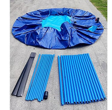 Zfmnoyev Pool Above Ground with Drain Valve, Round Koi Pond Show Tank, Flexible PVC Liner with Frame, Outdoor Large Fold Aquarium Children's Pool Fish Tank, Easy to Install(1.8x1 m/70.9x39.4 in)