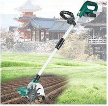 TREEYX Rotavator, 20V Portable Cordless Handheld Tiller/Rotavators/Cultivators for The Garden with Rechargeable Battery/Adjustable Handle, Perfect for Gardens