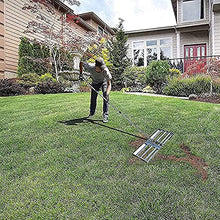 Aikimfuly Turf Rake Grass Rake Lawn Leveling Rake, Adjustable Garden Rake 47" Lightweight Steel Handle, Suit for Garden Backyard Golf/Lawn