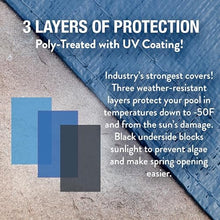 Doheny’s Commercial-Grade Solid 12 Year Winter Pool Cover for Inground Pools – 24' x 44' – Includes Heavy-Duty Water Bag Loops Every 4 Ft to Prevent Water Bag Roll Away