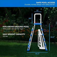 A-Frame Above Ground Pool Ladder w/Barrier for 48" to 52" Pool Height