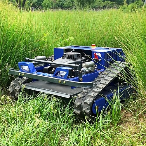 All-Terrain RC Mower – 9HP Gas, 52cm Deck, 40° Slope, Auto-Retracting Blades, 1600W Brushless, Zero-Turn, Bluetooth Diagnostics – for Farm, Orchard, Dense Grass – Professional Crawler Machine