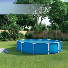 12ft x 30in Metal Frame Round Above Ground Swimming Pool with Pump, Blue