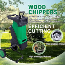 XygZythror Automatic Wood Mulcher, 2400w Electric Leaf Chipper Shredder, Wood Shredder Mulcher for 0-40mm Branches, Automatic 4500rpm Green