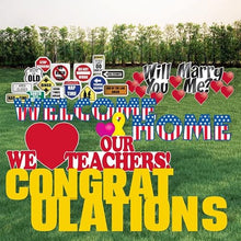 VictoryStore – Yard Letters & Signs with Stakes – Yard Cards Business Celebration Kit – 58 Piece Set with 18 Inch Yard Signs – Speical Events Starter Kit